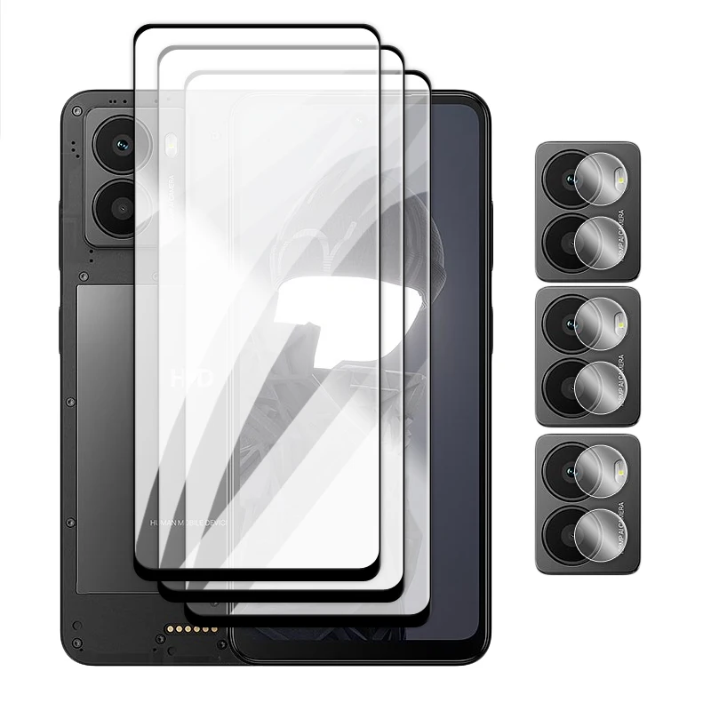 6-in-1 5G Tempered Glass Screen Protector and Lens Film with 2.5D Full Cover Glue