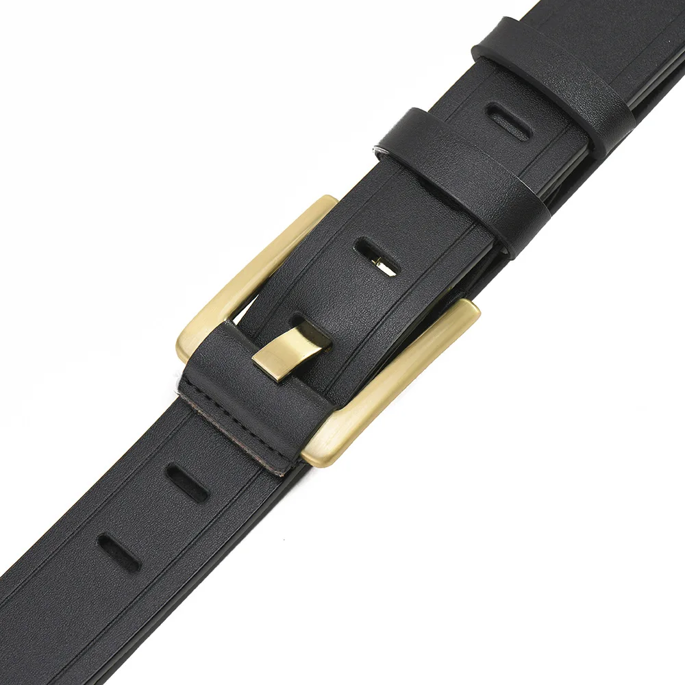 

Новый женский модный кожаный ремень с пряжкой ремни для женщин и мужчин поясной ремень с тонкой черной пряжкой кожаный ремень K05