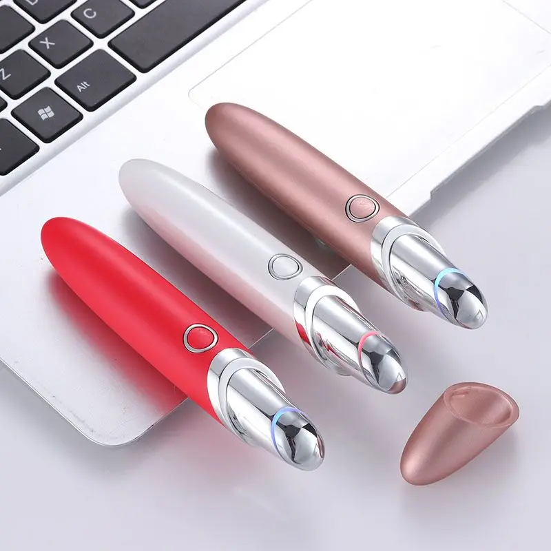 Multifunction Anti-wrinkle Device Therapy Tool Electric Heat Eye Massager Pen Private Label skin care device