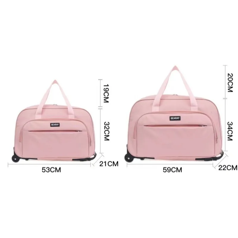Large Capacity Foldable Rolling Travel Trolley Luggage Bag_voghion.com