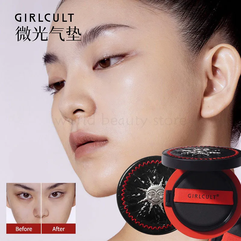 Girlcult Shimmering Cushion Foundation Light Concealer Oil Control Long-lasting Waterproof Clear Makeup Foundation Cosmetics Hot