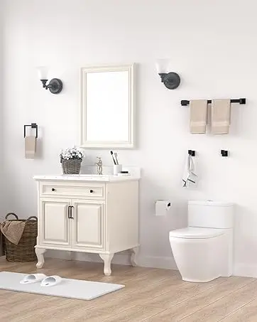 Description Picture 3 of item10-Pieces Matte Black Bathroom Accessories Set, 23.6 Inch Bath Towel Bar Set, SUS 304 Stainless Steel Bathroom Hardware Set