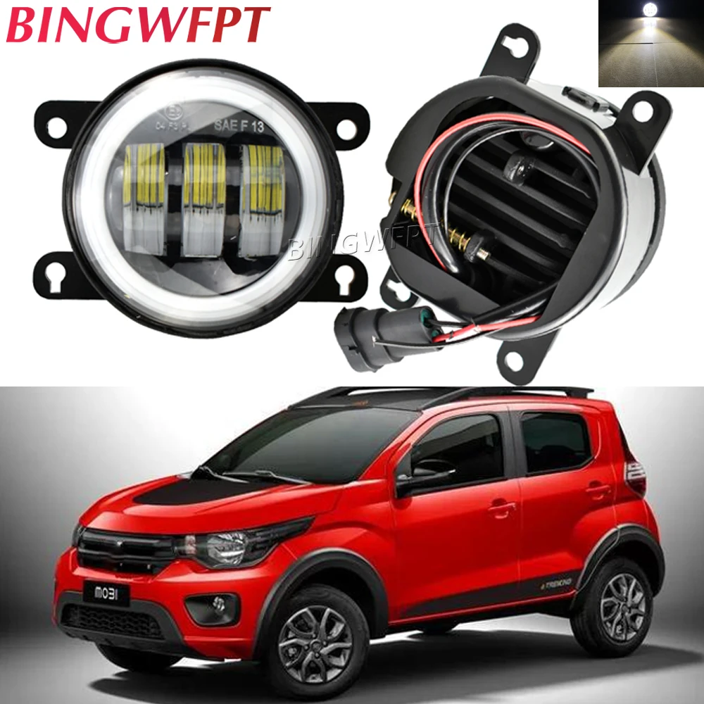 2X Led Angel Eye Drl Daylight Per Fiat Mobi Way On /Mobi 314 2016 2017 2018 2019 2020 2021 Fendinebbia Lampada Faro Con Lenti