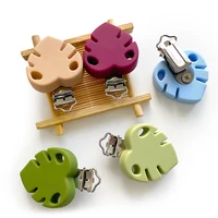 3pcs Silicone Pacifier Clip Tree leaf BPA Free DIY Baby Teething Teether Necklace Bead Molar Accessories Dummy Holder Clip 2