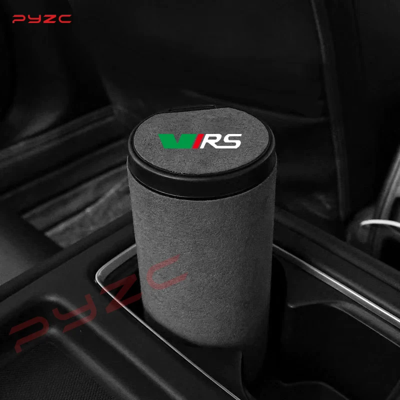 Car Garbage Bin Storage Box Suede Car Trash Can ABS Rubbish Bin For Skoda Octavia Rapid Superb Kodiaq Scala Karoq Kamiq Virs