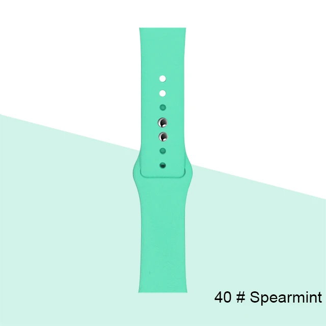 Silicone Strap For Apple Watch band 45mm 41mm 44mm 40mm 38mm 42mm Watchband Bracelet Correa For Iwatch Series 6 Se 5 4 3 7 Spearmint-40