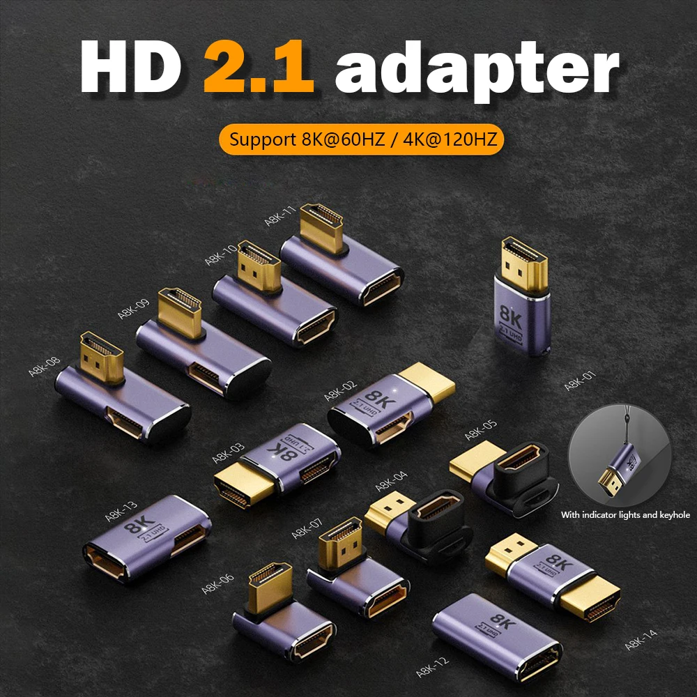 Ultra High-Speed HDMI-Compatible Cable Adapter - 8K60Hz & 4K120Hz, 48Gbps for Screen Extension & Projection