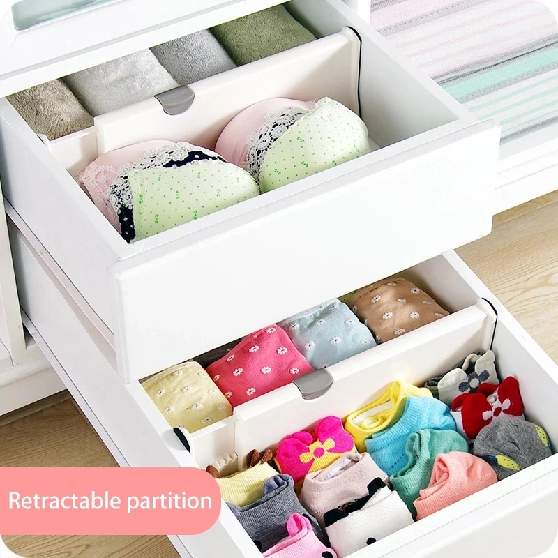 Adjustable Storage Drawers Divider Retractable Plastic Drawer Partition Holder Household Storage Clapboard Kitchen Organizador