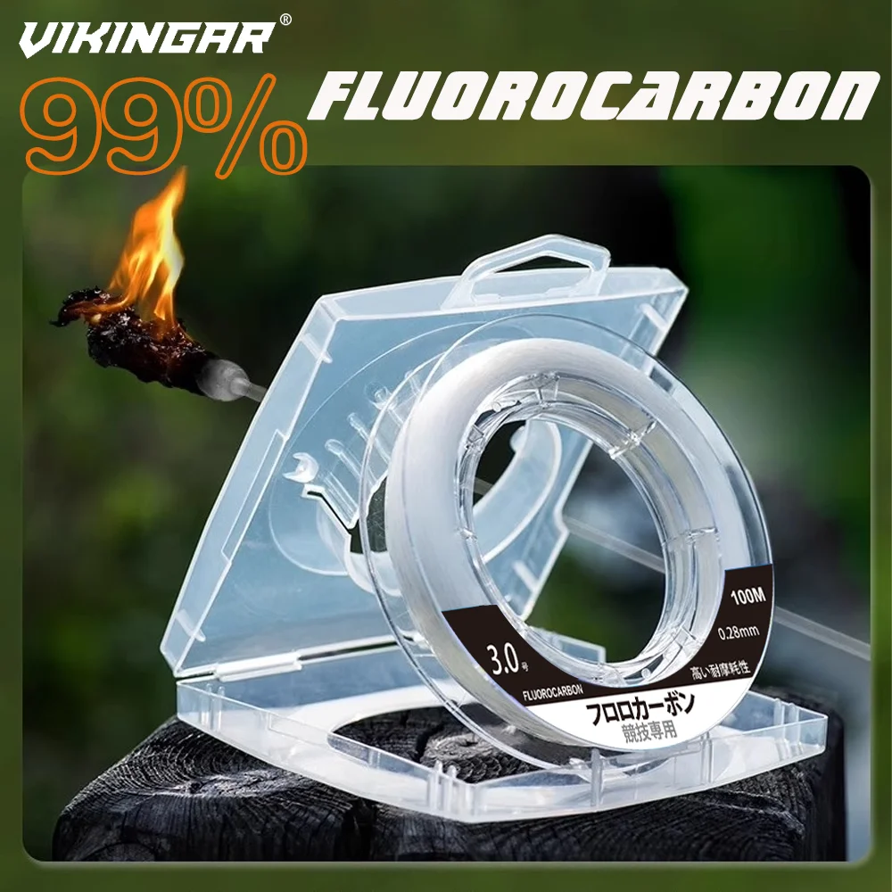 99 % 100 m Carbon-Fluorkohlenstoff-Angelschnur, unsichtbar, hoch abriebfest, starke Wurfschnur zum Salzwasser- und Süßwasserangeln – Detail 1