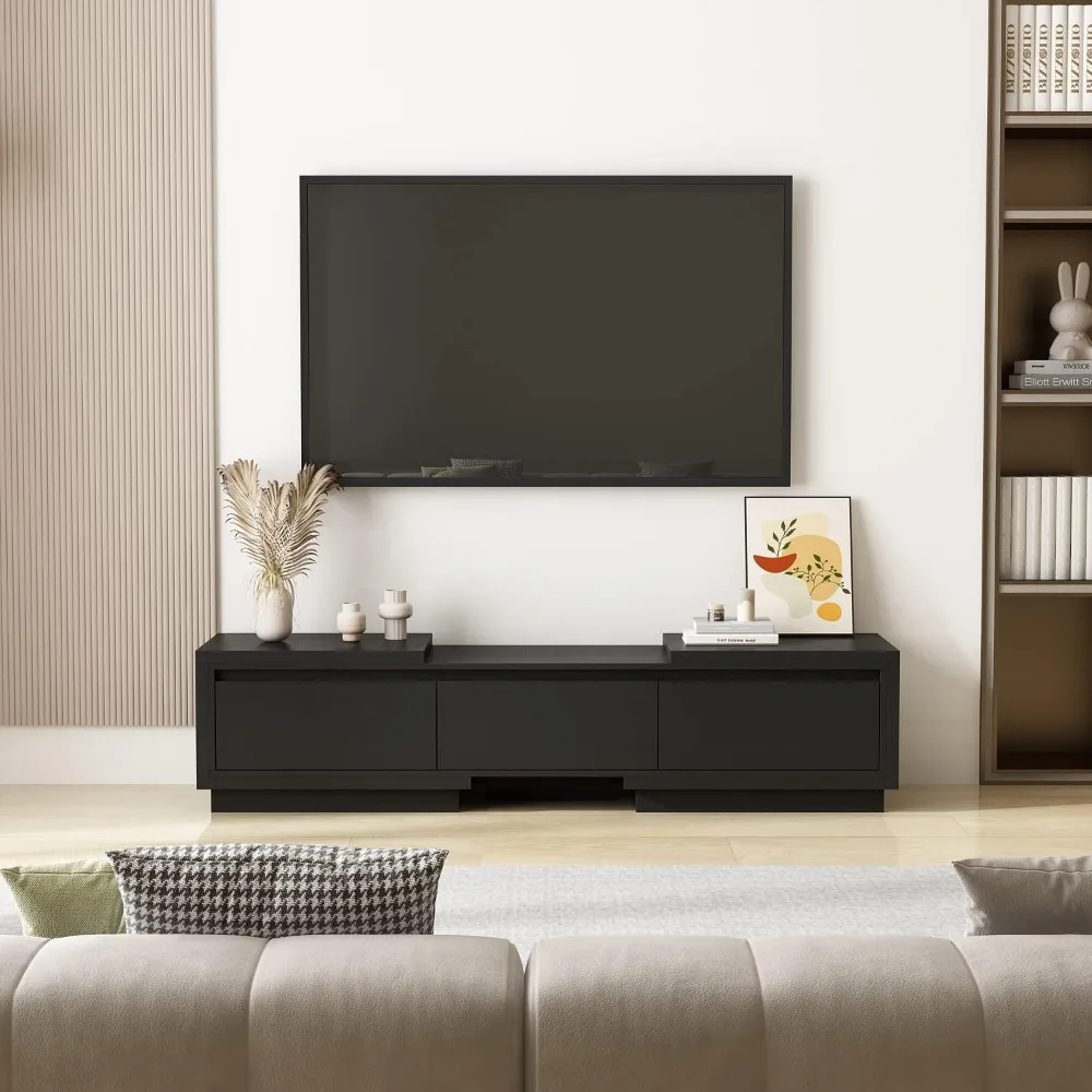 Deformable TV Console with 3 Drawers,Modern Extendable TV Stand in Stretch of65"-106'Wide,Wood Media Gaming Entertainment Center 2