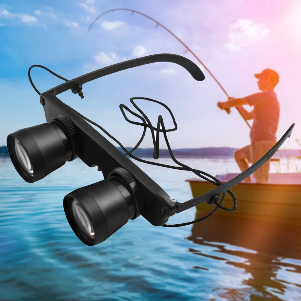 Telescope Fishing Glasses Adjustable Zoom Fishing Focusing Glasses Wearable Outdoor Portable Magnifier for Fishing Bird Watching
