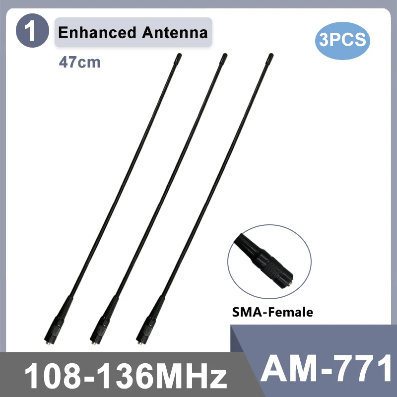 Enhanced Air Band Antenna 108-136MHz - 39CM to 47CM Adjustable Length