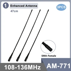 Enhanced Air Band Antenna 108-136MHz - 39CM to 47CM Adjustable Length (Enhanced-3PCS)