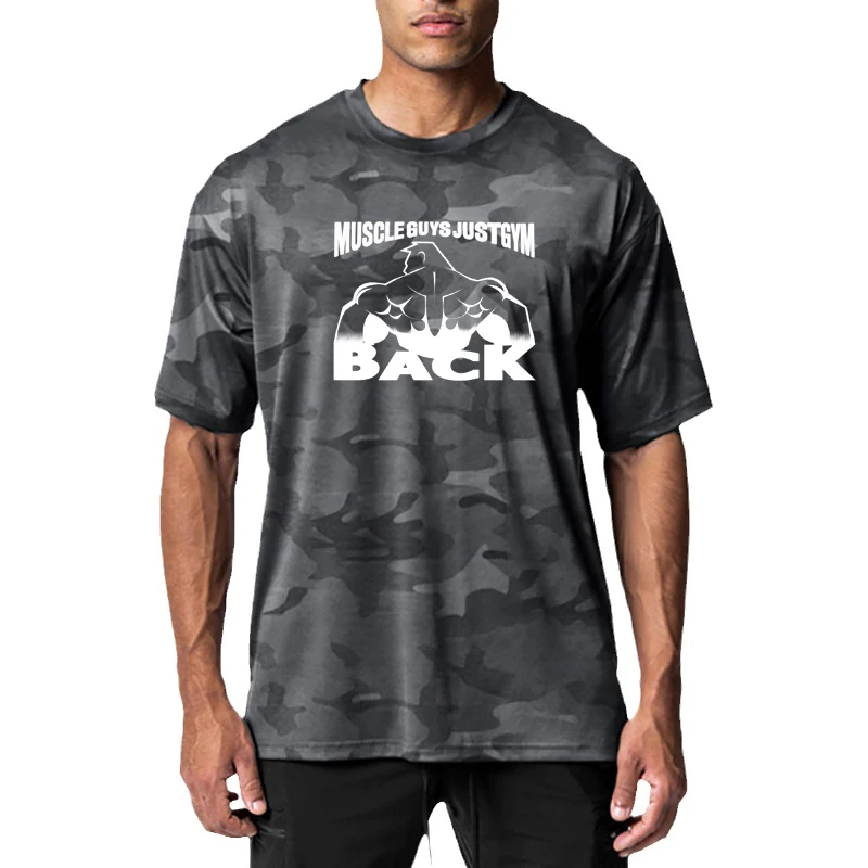 

Мужская сетчатая камуфляжная футболка в стиле хип-хоп для бодибилдинга фитнеса дышащая Спортивная одежда для тренажерного зала футболки оверсайз с коротким рукавом для бега
