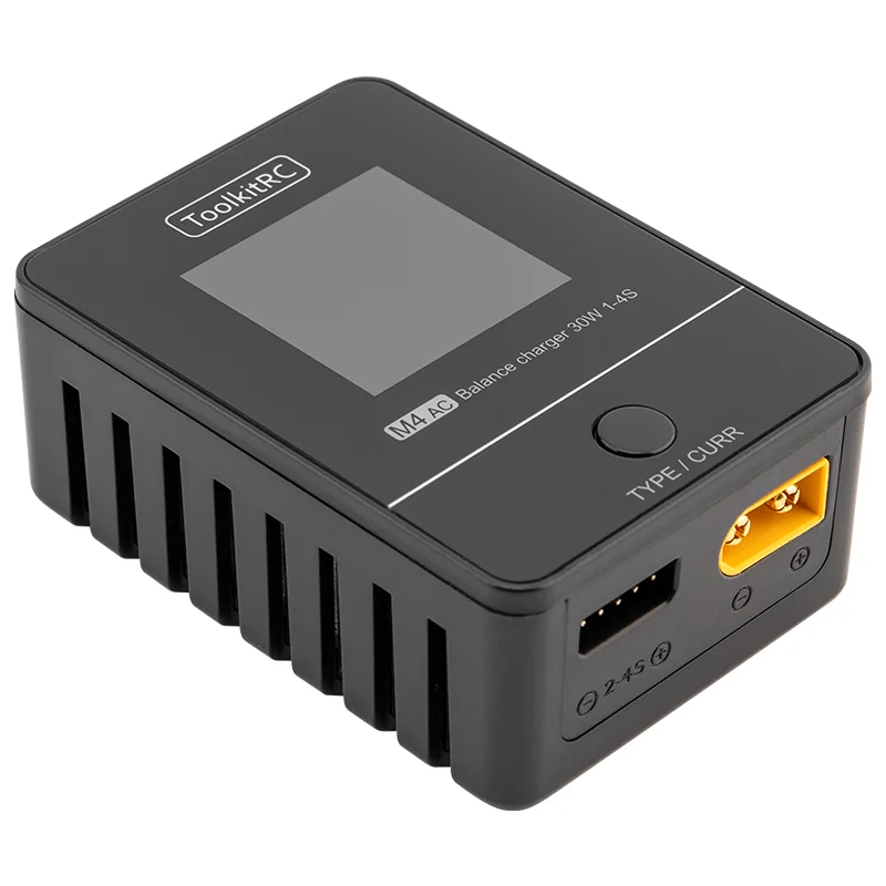 ToolkitRC M4AC 1S 2S 3S Lipo Battery Charger 30W with IPS Display XT30/ XT60 Interface for LiHV NiMh RC Racing Drone Battery thumbnail 4