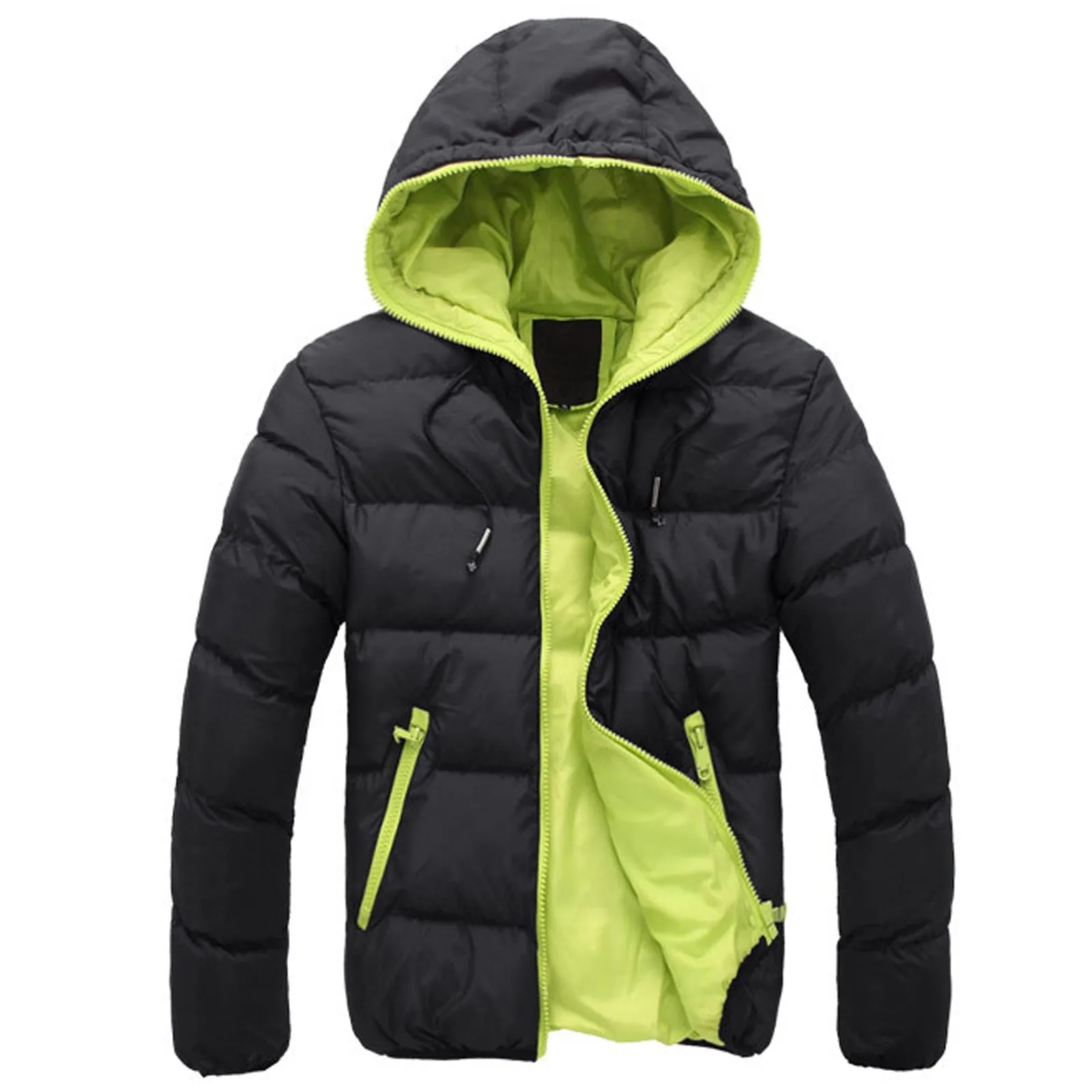 Men'S Winter Jacket Fashion Casual Trench Coat Hooded Warm Oversized Outdoor Camping Jackets Outwear Men'S Clothing