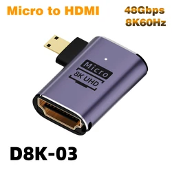 Ultra High-Speed HDMI-Compatible Cable Adapter - 8K60Hz & 4K120Hz, 48Gbps for Screen Extension & Projection (Micro HDMI D8K-03)