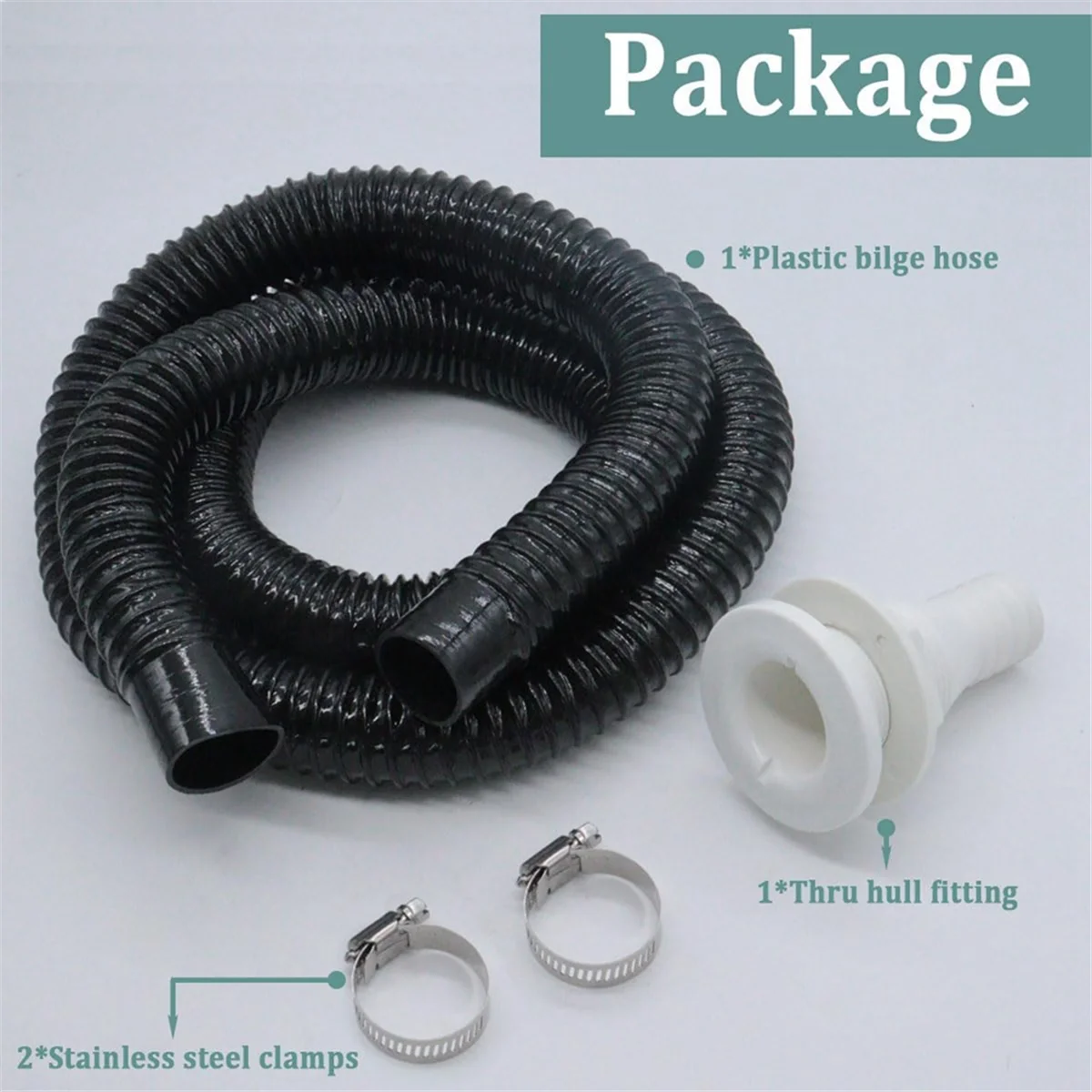BAAU 1-1/8-Inch Bilge Pump Hose Dia Plumbing Kit,Bilge Pump Installation Kit , Drain Outlet Replacement Hardware