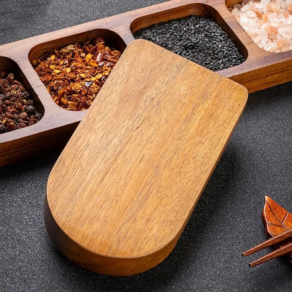 1Pcs New 2/3/4 Grids Solid Wood Tray Wooden Retro Seasoning Tray Food Plate Kitchen Dinner Spice Dish