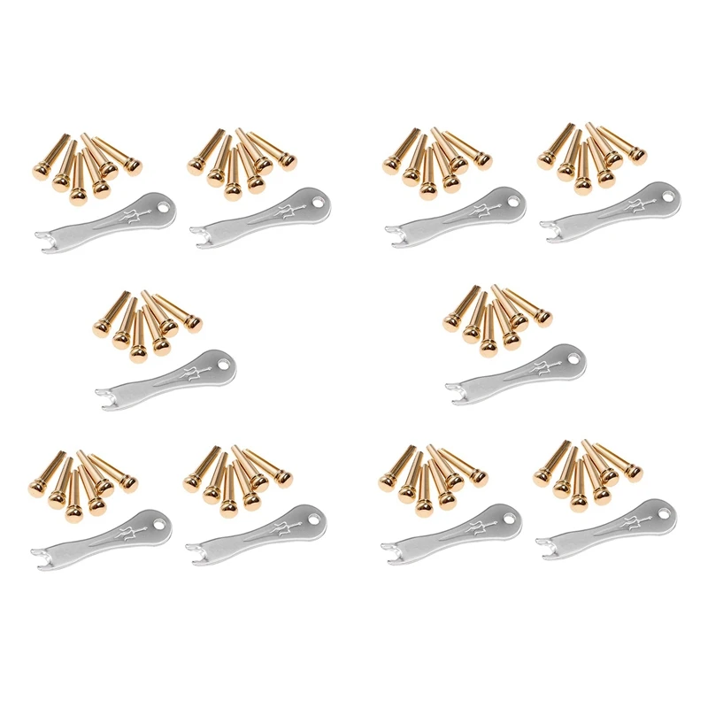 

60 шт., латунные штифты для гитары, с гитарным мостом