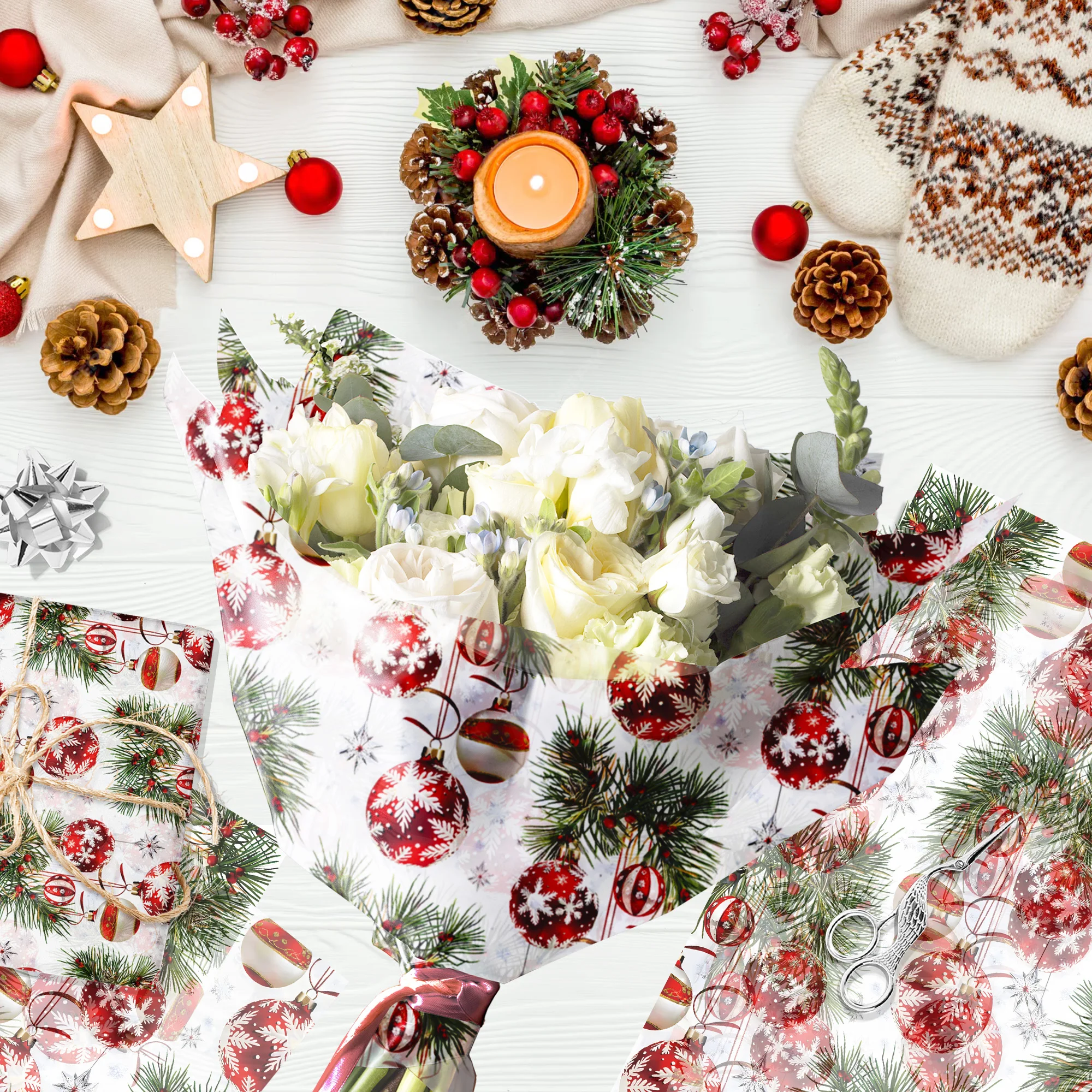 20/50 stücke Weihnachten Ball Seidenpapier Schnee Birne Papier Für Weihnachten Party Geschenkpapier DIY Geschenk Verpackung Papier party Liefert – Detail 8