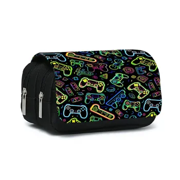 Custodia per penna a doppia vibrazione per console di gioco al neon per ragazzi e ragazze, miglior regalo, astuccio per matite per cartoni animati 3D, astuccio per matite per bambini 1