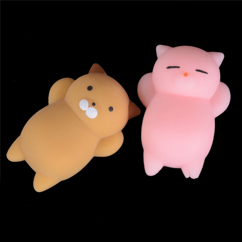 3D Cute Soft Cats Squishy Toys Phone Strap For Mobile Phone Kawaii Marshmallow Soft Silicone Gel Lovely Toy Finger Pinch Squeeze