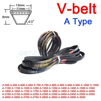 1-10Pcs A Type Triangle Belt V-belt Mechanical Industrial Transmission Belt Pitch Length 500/550/600/650/700/750/800/850~3000mm 1