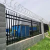Security Black Metal Steel Picket Fence Outdoor Garden Galvanized Steel Fence Panels 5