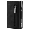 Genuine Leather Wallet for Men with Automatic Pop-Up Feature Card Holder Anti-Theft RFID Protection Zipper Design Daily Use