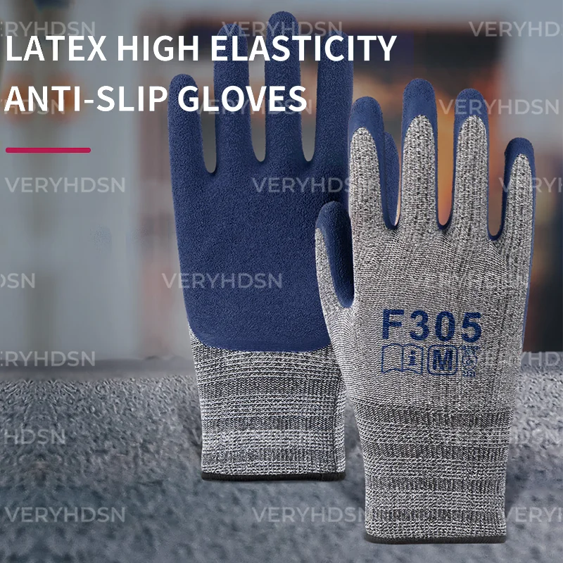 Durable & Breathable Safety Work Gloves anti cut gloves work gloves cut resistant gloves nitrile gloves protective gloves For Men&Women Multi-Purpose Firm Non-Slip Grip Cut-Resistant Nitrile Foam Coated 3pairs