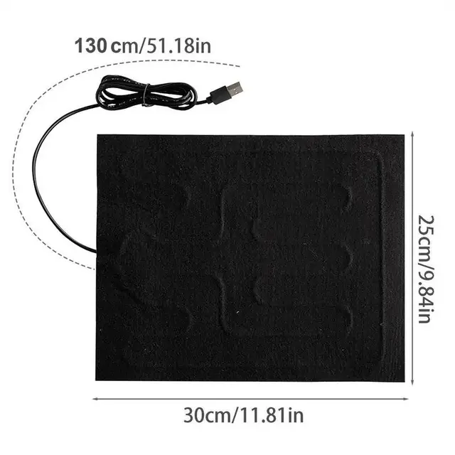 Usb Fűtőpad Elektromos Láz Hőszőnyeg Mosható Téli Fűtés Melegebb Párna Ágyágy Hőnövényes Ruhadarab Fűtőfűtés - Image 6