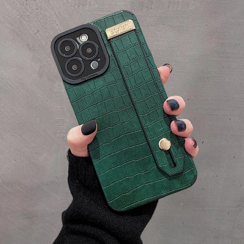 Soft PU Leather Wristband Case For iPhone