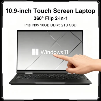 2-in-1 Touch Screen Tablet Laptop 10.9-inch 360° Flip Notebook Intel N95 16GB DDR5 2TB SSD HD Camera Backlit Keyboard Laptop