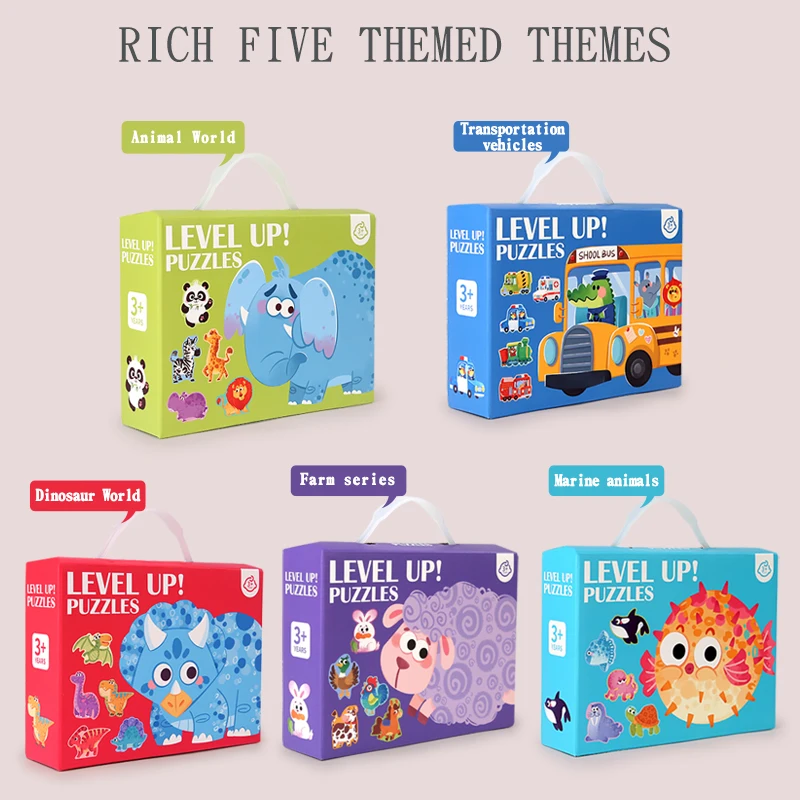 Wooden Jigsaw Puzzle Kids Toy Cartoon Animal Jigsaw Puzzles Game Early Educational Toys Gift Set for Children 3