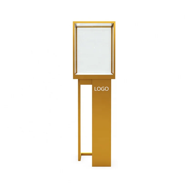 Custom. armoire 럭셔리 목걸이 가게, 금속 코너 코너 잠금 LED 조명, 유리 쇼케이스 보석 캐비닛