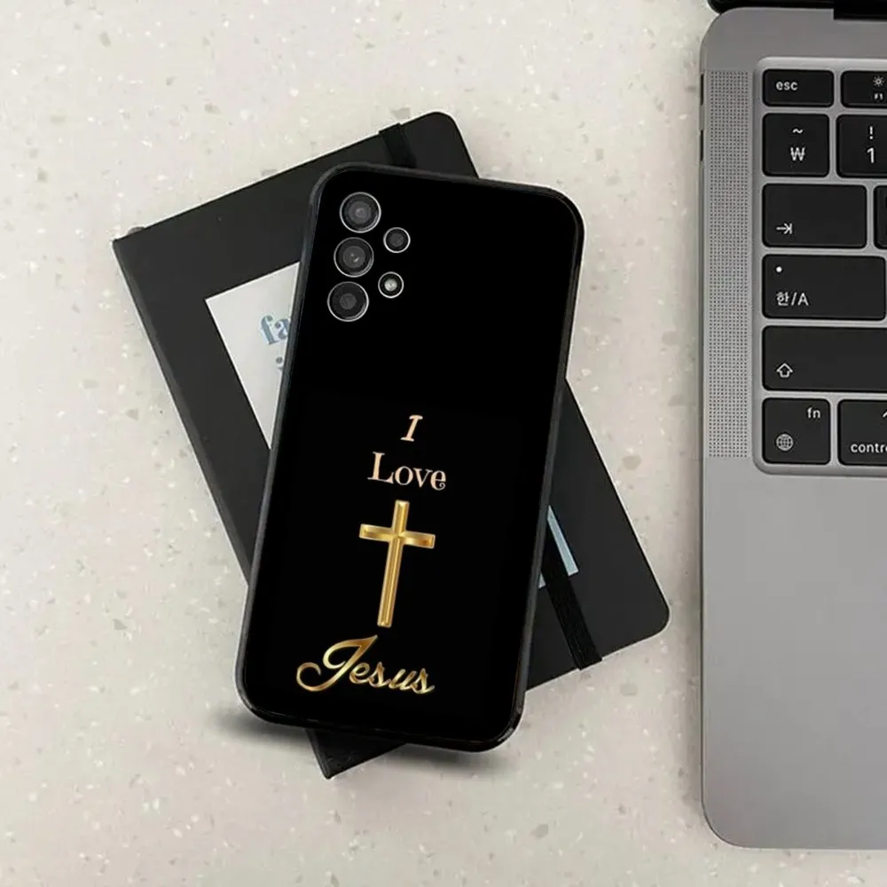 Divine Christian Cross Soft Black Phone Case Cover