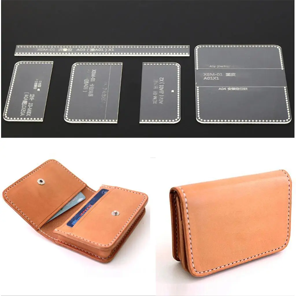 Handbag Acrylic Template Wallet Leather Pattern Acrylic Leather Templates for Bags 5 Pieces Leather Tools Leather Craft Tool Kit Leather Craft Tools Leather Craft Tool