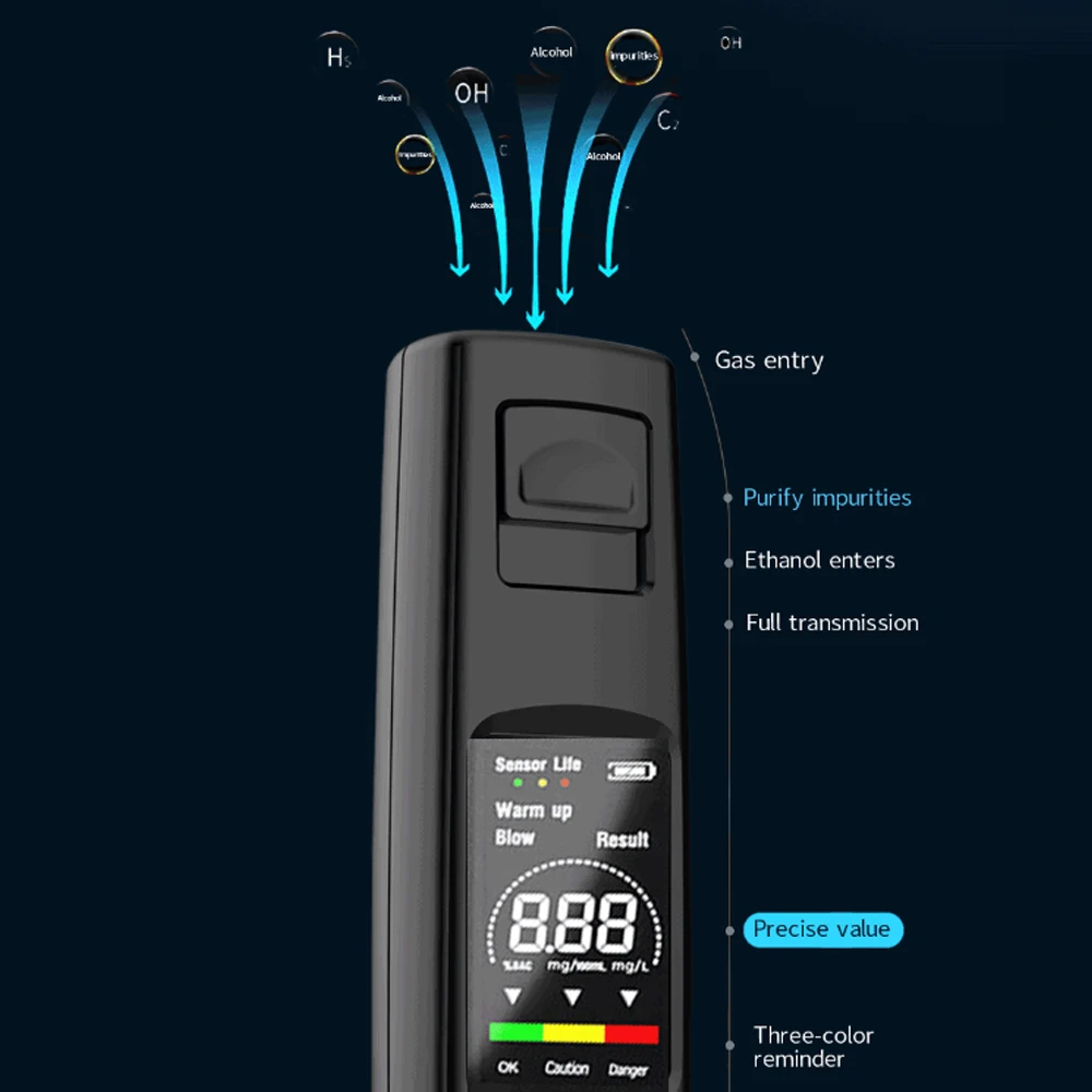 LCD Digital Display Breath Alcohol Tester Non-Contact Alcohol Meter Accuracy Breathalyzer Diagnostic Tool Type C Charging alcohol tester,breath alcohol tester