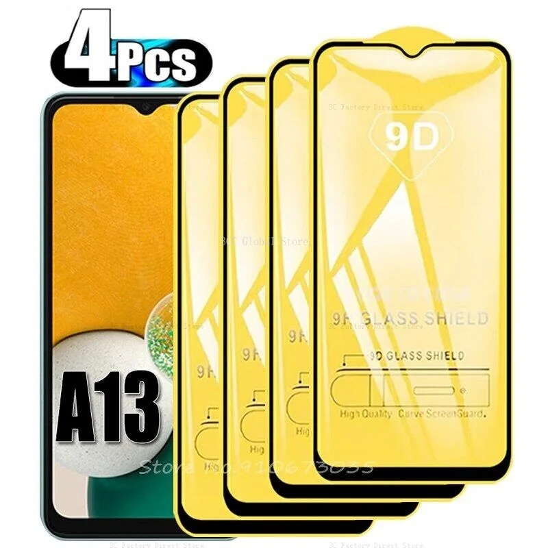 

4Pcs 9D Protective Glass For Samsung A12 A13 A21S A22 A23 A31 A32 A33 A41 A42 Screen Protector For A51A52 A52S A71 A72 A73 5G