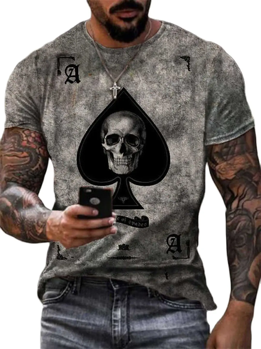 

Skull Print Short Sleeve Fashion Casual T-shirt