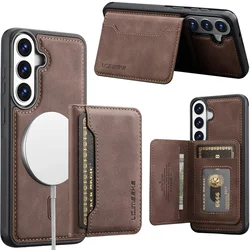 Versatile 2 - in - 1 Magnetic Leather Wallet Card Phone Case Cover - Galaxy A18 (Coffee)