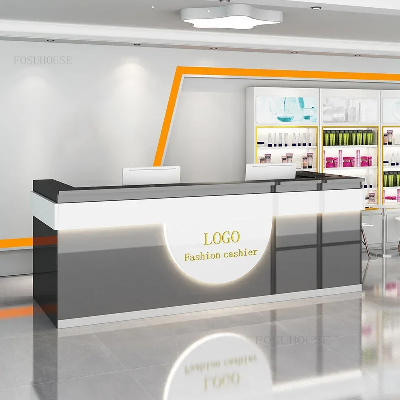 Light Luxury Reception Desks Small Beauty Institute Counter Reception Nordic Simple Clothing Store Front Desk Counter