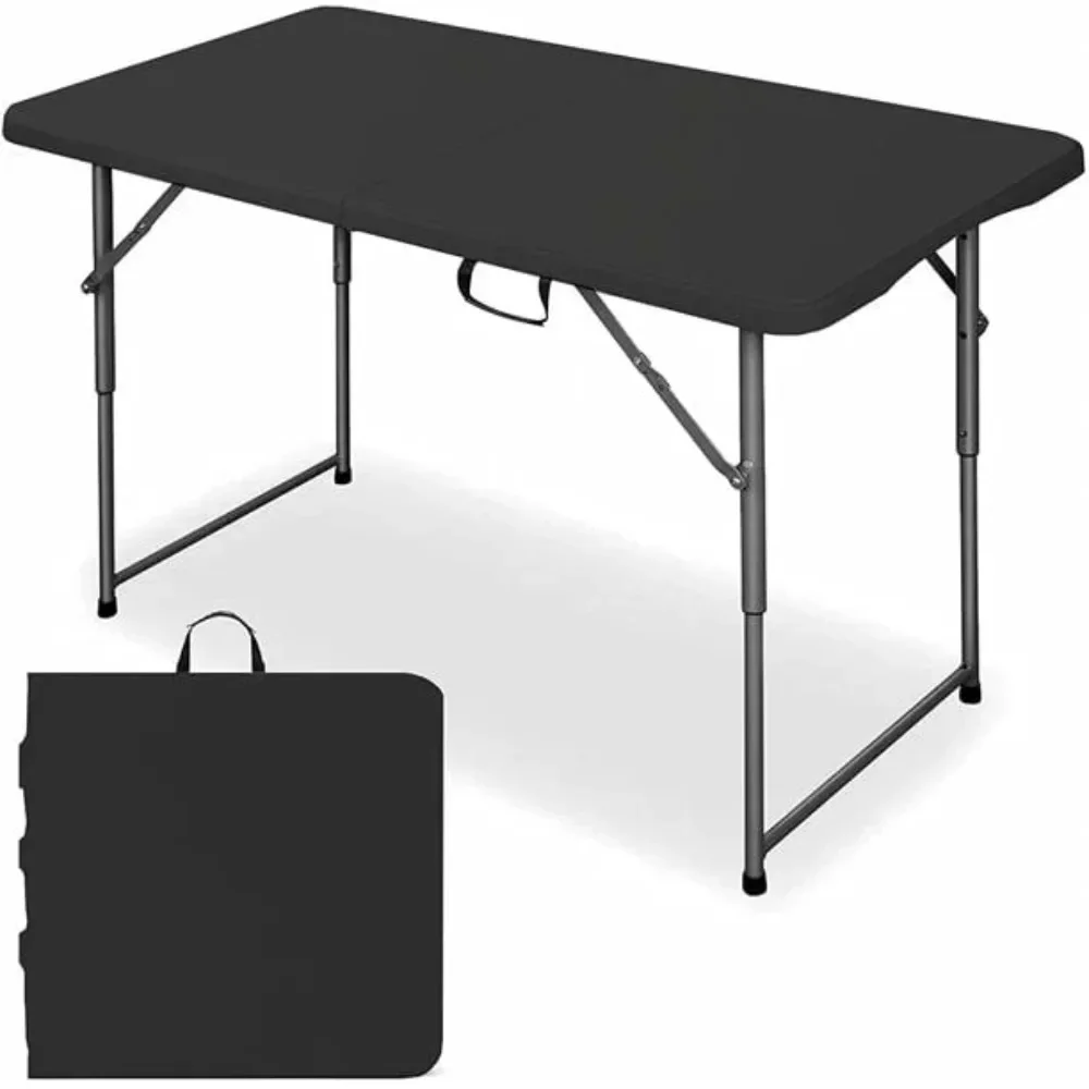 

Portable Folding Tables Black Camping Table 4ft Portable Plastic Folding Tables for Indoor Outdoor Free Shipping Furniture
