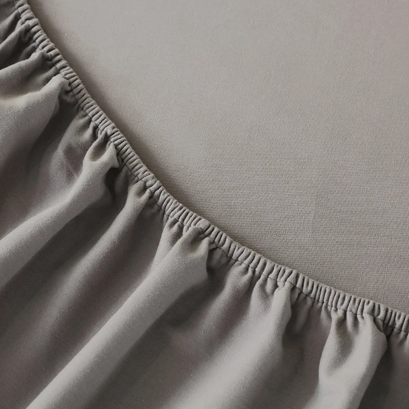 Cotton Fitted Sheet High-Quality Mattress Cover Solid Color Single Double Full Queen Size Fitsheet With Elastic Band Bedsheet