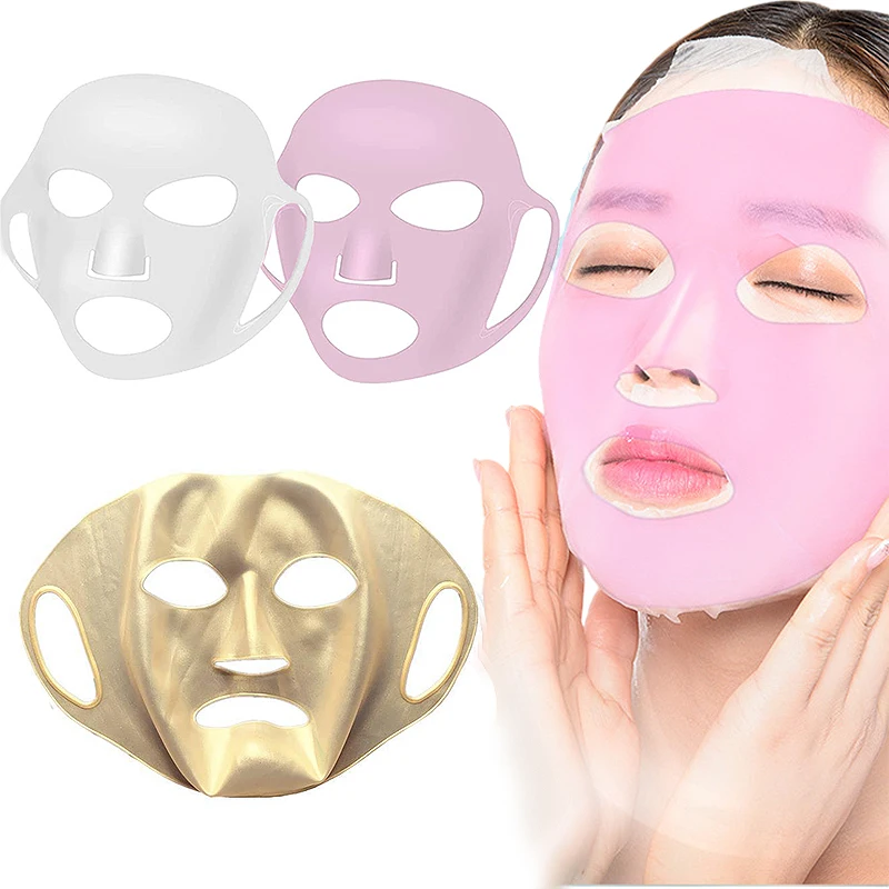 

3D Silicone Facial Mask Cover Reusable Ear Hanging Anti-aging Moisturizing Face Shield Double Absorption Anti Evaporation Skin