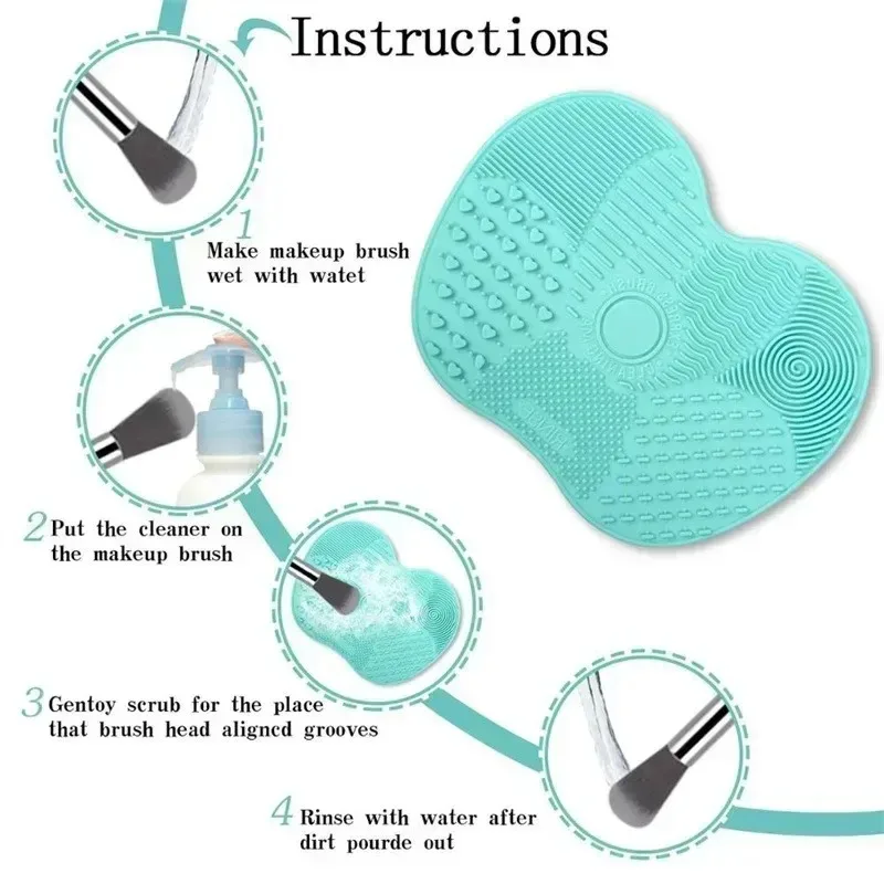 1-4pcs Silicone Brush Cleaner Cosmetic Make Up Washing Brush Gel Cleaning Mat Foundation Makeup Brush Cleaner Pad Scrubbe Board