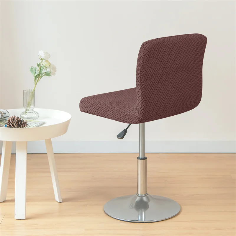 Stretch Bar Stuhl bezug Jacquard Barhocker Sitzbezüge Schon bezüge kurze Rückenlehne kleine Hotel Bankett Esszimmers tuhl Fall solide co – Detail 14