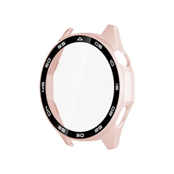 Tempered PC Protective Case with Full Screen Protector and Anti - Scratch Shell for GT6 GT 7 41mm (Cherry pink)