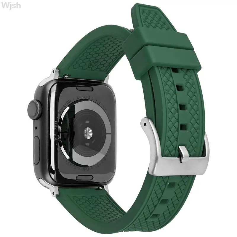 

Ремешок силиконовый для Apple Watch band 44 мм 40 мм 42 мм 38 мм 40 44 мм, браслет для смарт-часов apple watch 7 6 5 4 3 se band
